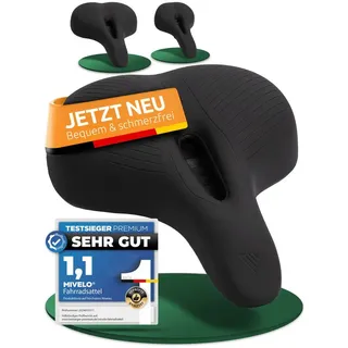 MIVELO Comfort PRO Fahrradsattel mit Memory Foam I Fahrrad Sattel Damen I Fahrradsattel Herren bequem & ergonomisch (City)