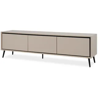 furn.design Brebbia TV-Lowboard 175x50x38 cm Sand/Schwarz Holzwerkstoff