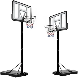LIFERUN Outdoor-Basketballkorb, Korbhöhe Verstellbar von 135 bis 305 cm, mit 110 x 71 cm Rückwand, Geeignet für Erwachsene, Jugendliche, Kinder, für Hinterhof, Garten, Garage, Innenbereich