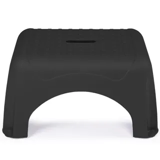 Ondis24 Tritthocker Step Stool Sitzhocker Waschbeckentritt für Kleine mit bis zu 150 kg belastbar (Schwarz), sehr sicherer Stand