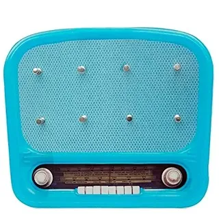 Silly (blau) Vintage Schlüsselbrett Radio aus Glas im Retro Design mit 8 Haken. Schlüssel, Schlüsselanhänger, Schlüsselkasten ...