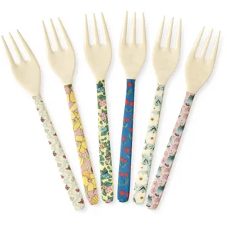 RICE Melamin Kuchengabeln Show Your True Colors 6er-Set, diverse Farben