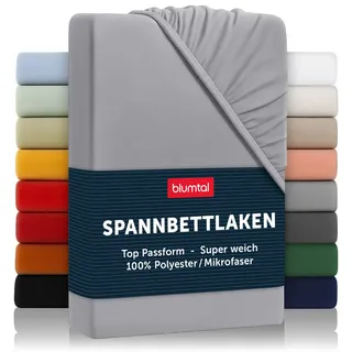 Blumtal Spannbettlaken Mikrofaser 80 x 200 cm grau