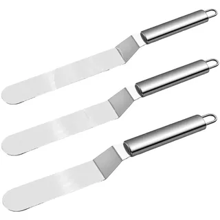 Winkelpalette für Kuchen und Torten aus rostfreiem Edelstahl Konditorpalette Bäcker drei Größen (3er Set)