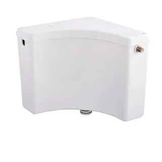 Belvit Eck-Aufputzspülkasten WC weiß mit Start-Stopp-Spülung – 9 L Spülkasten vollisoliert, geräuscharm, 2 Anschlüsse, inkl. Spülrohr & Zu...