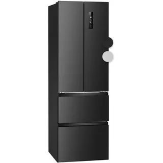 Bomann Bomann® KG 7354 IX French Door Kühlschrank No Frost | Kühl-Gefrier-Kombinationen mit Total No Frost | Kühlschrank mit Gefrierfach 400L | Side by Side Kühlschrank mit MultiAirflow-System | schwarz-inox