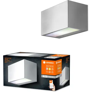 LEDVANCE Außenwandleuchte Edelstahl 14,5 cm inkl. RGB-Farbsteuerung, 600 lm, IP44, dunkelgrau