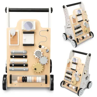 COIL Babywalker Lauflernwagen ab 1 Jahr, Kinderwagen aus Holz, Lernlaufwagen Lernspielzeug, ab 12 Monaten - Lauflernwagen Baby, Gehhilfe Baby