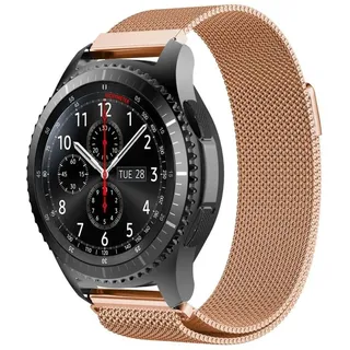 Lobwerk Ersatzarmband 22mm Edelstahl für Motorola Moto 360 2nd Gen 46mm Uhrenarmband mit Magnetverschluss in FarbeFarbe: bronze