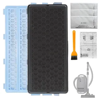 HIULLEN 3 Sätze Hepa Filter Staubsauger für Miele Compact C1 & C2, Complete C2 & C3, S8340, Ersatzfilter with 3 Motor Protection Filter Und 3 Exhaust Filter für S4000, S5000, S6000 & S8000 Series