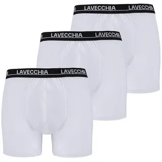 Lavecchia Boxershorts Lavecchia Herren Boxershorts 3er Pack FL-1020 (Weiß, 8XL) (Packung, 3-St) mit Logoschriftzug am Bund weiß 8XL