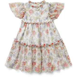 Tchibo - Kinder-Tüllkleid - Mädchen - Gr. 122/128 - creme/geblümt