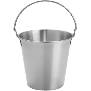 LOCADENCE Edelstahl Eimer, 11X10,5 X8 cm Mehrzweck Mini Eimer mit Griffen, Kleine Eis Kübel, Eimer für Familien, Bars, Cafés, Strände, Grills, Höfe (Silber)