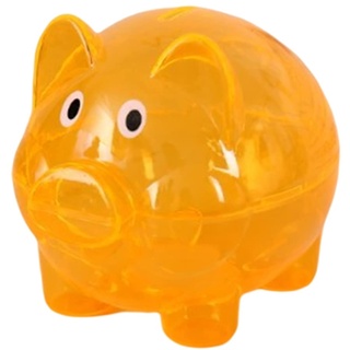 Sparschwein Transparent Fenster Büro Ornament Große Kapazität Spartopf für Jungen Mädchen Kinder Orange