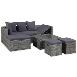 vidaXL Garten-Lounge-Set grau 43956