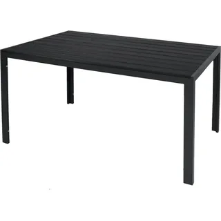 Mojawo Gartentisch Esstisch Aluminium anthrazit / schwarz 125x70cm