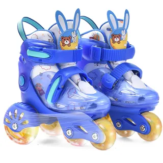 ERNAN Rollschuhe Kinder Rollschuhe Verstellbar Rollschuhe Damen, komfortabl LED Rollerskates für Jugendliche und Anfänger für Weihnachts und Geburtstags Geschenke (Blue, XS)