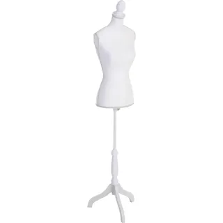 MCW Schneiderpuppe T221, Schaufensterpuppe Torso weiblich, Schaumstoff ~ weiß mit Spitze