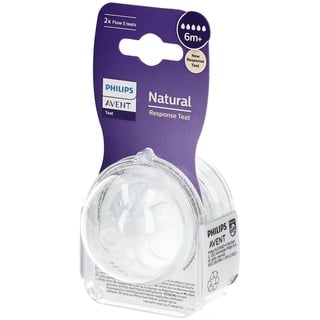 Philips Avent Natural Response Sauger – 2x Sauger für Babyflaschen mit Durchflussstärke 5, für Babys ab 6 Monaten, BPA-frei (Modell SCY965/02)