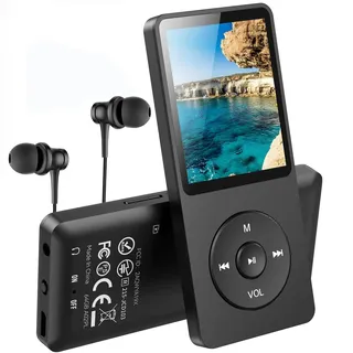 AGPTEK 64 GB Klassischer MP3 Player, 70 Stunden Akkulaufzeit | Tragbare HiFi Musik Player mit Kopfhörer, FM Radio, Aufnahmen, verlustfreie Musikwiedergabe bis zu 128 G, Schwarz
