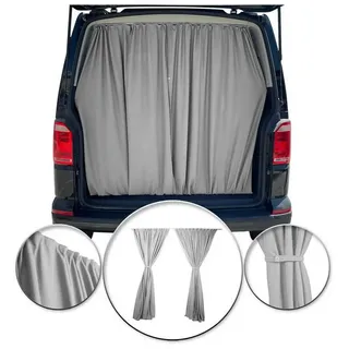 Omac Heckklappe Gardinen Sonnenschutz Vorhänge kompatibel mit VW Caddy L1 L2 Grau 2tlg