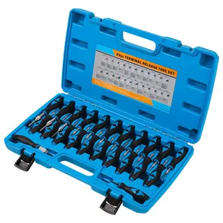 IRONDELIC 23-TLG Terminal Removal Tool Kit, Entriegelungswerkzeug KFZ Kabel Stecker Auspinnwerkzeug KFZ Set, KFZ Steckverbinder Entferner mit Transportkoffer, für Autoreparatur Heimwerken