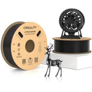 Creality Hyper PETG Filament, Schwarz Filament 1.75mm Hyper PETG 2KG, 3D Drucker Filament PETG Maßgenauigkeit +/- 0.03mm, 3D Druck Materialien für die meisten 3D Drucker