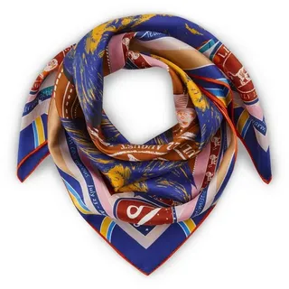 Codello Exklusives Sternzeichen-Tuch aus reiner Seide (Löwe, braun) - 65 x 65 cm