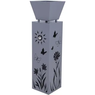 Garden Pleasure Pflanzsäule mit Blumenmotiv, Dekosäule mit Schale,