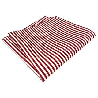 TigerTie Designer Seideneinstecktuch in rot signalrot weiß gestreift - Einstecktuch 100% Seide - Einstecktuchgröße: ca. Länge 30 cm, Breite 30 cm