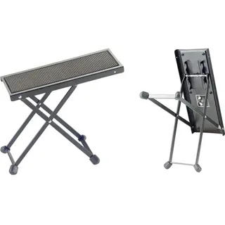 Stagg 18817 Metall Gitarren-Fußbank (höhenverstellbar, Gummi Fußauflage) schwarz