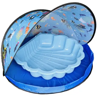 Sandmuschel Wassermuschel Strandmuschel blau Sonnenschutz Pop-Up Muschel Strand