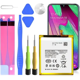 Akku für Galaxy A40, 4800mAh EB-BA405ABE Interner Ersatzakku Hohe Kapazität für Galaxy A40 A405F, mit Reparaturwerkzeug-Kits