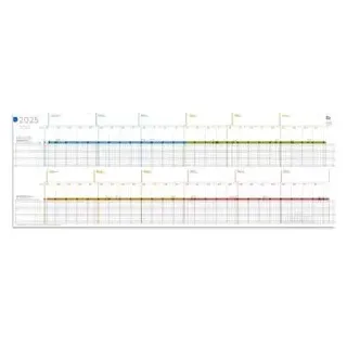 weekview Urlaubsplaner Projektplaner, Jahr 2025, abwischbar, 84 x 30 cm, für 10 Mitarbeiter