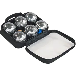 Boule-Set mit Nylontasche, glanzverchromt, 6 Stück, Petanquekugeln im Softbag