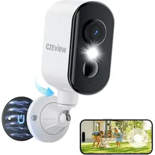 czeview 2K Überwachungskamera Outdoor-Batterie, magnetische Montage, 300° Horizontaler PTZ, Bewegungserkennung, WLAN-WLAN-Außen-/Innenräume, 2,4 g, 2-...