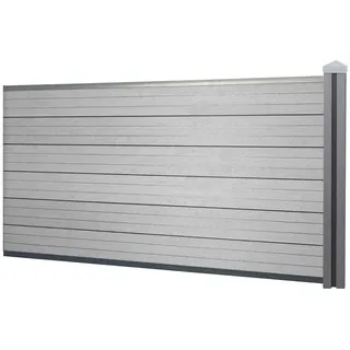 Mendler WPC Sichtschutz 188 x 1,88 m grau 1 St.