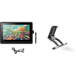 Wacom Cintiq 16 –16 Zoll Full HD Grafik-Display mit ausklappbaren Standfüßen inkl batterielosem Pro Pen 2 Stift mit verschiedenen Ersatzspitzen plus Verstellbarer Standfuß (für Cintiq 16 (DTK-1660))