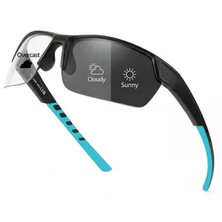 Myiaur Selbsttönend Fahrradbrille Herren Damen Halbrahmen-Sportbrille mit Photochrome UV400 für Radfahren & Laufbrille