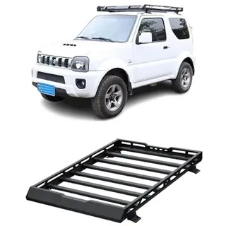 FYOBOT Auto-Dachträger für Suzuki Jimny JB64 JB74 1998-2018, Gepäckträger-Dachträger, Aluminiumlegierung, Auto-Oberteil, Gepäck, Querstange, Schienenkästen, Korb,No Lights