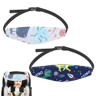 Kopfhalterung Kindersitz, 2 Stück Kopfstützen für Autositze, Einstellbare Laufställe Schlaf Stellungsregler Kinderwagen Kinderwagen Kindersitz Befestigung Riemen Kopf Halter