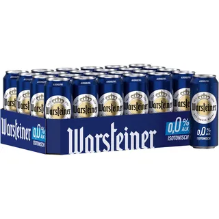 Warsteiner Pilsener Alkoholfrei 0,0%, Dosenbier EINWEG, isotonisches Pils Bier, (24 x 0.5 l)