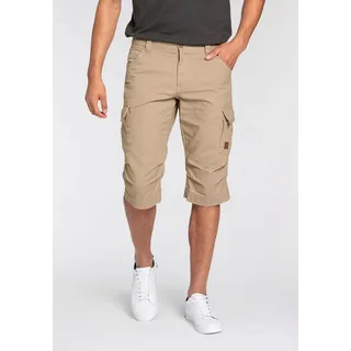 Bruno Banani Bermudas BRUNO BANANI, Herren, Gr. 29, Länge 32, beige (sand), Denim/Jeans, Obermaterial: 100% Baumwolle, schmal knieumspielend, Hosen Bermudas, schmale Passform, gerade Beinform, mit Cargotaschen