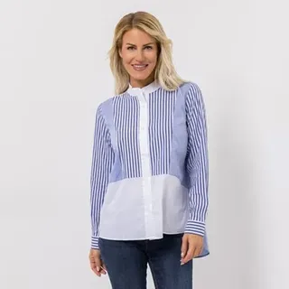 DINE 'N' DANCE Bluse, 1/1-Arm Stehkragen knopfleiste leger weit