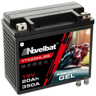 Motorradbatterie Novelbat GEL YTX20HL-BS 20Ah 350A Roller Batterie wartungsfrei
