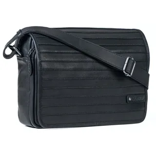 Benthill Umhängetasche Echt Leder | Herren & Damen Messenger Bag aus hochwertigem Rindsleder | Vintage Schultertasche Aktentasche - Schwarz