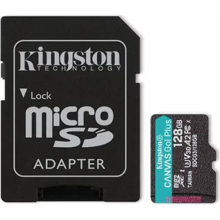 Kingston microSDXC Canvas Go! Plus 128 GB Class 10 UHS-I A2 V30 + SD-Adapter