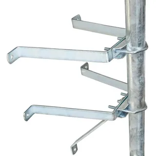 PremiumX Mauerhalter 30cm Stahl verzinkt SAT Wandabstandshalter Wandbefestigung Stangenbefestigung Masthalter Wand für Mast bis Ø 60mm Halterung Sat
