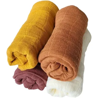 Pippi Mulltücher 4er Pack Spucktücher Biobaumwolle Organic (Herbstwald)