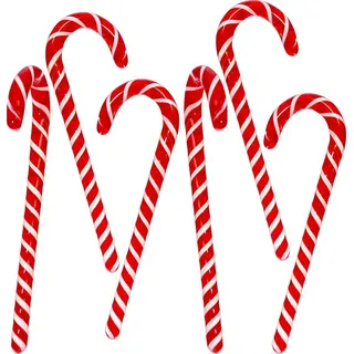 SIKORA BS1-11 große Deko Zuckerstangen aus Glas Christbaumschmuck Weihnachtsbaum Anhänger 6er Set H.ca.11cm
